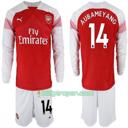 Billige Fotballdrakter Arsenal Pierre-Emerick Aubameyang 14 Barn Hjemmedraktsett 2018/19 Langermet